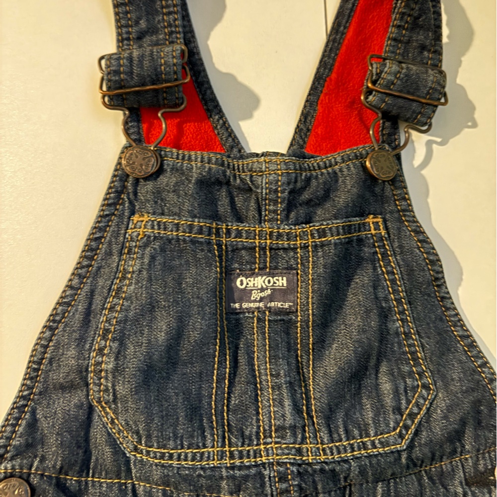 OshKosh B'gosh Boys Fleece Lined Denim Overalls - Size 4T